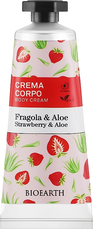 Körpercreme mit Erdbeeren und Aloe - Bioearth Family Strawberry & Aloe Body Cream  — Bild N1