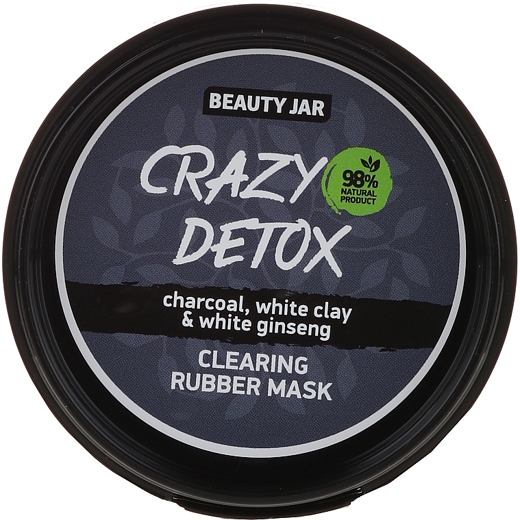 Reinigende Gesichtsmaske mit Aktivkohle, weißem Ton und Ginseng - Beauty Jar Crazy Detox Clearing Rubber Mask — Bild N2