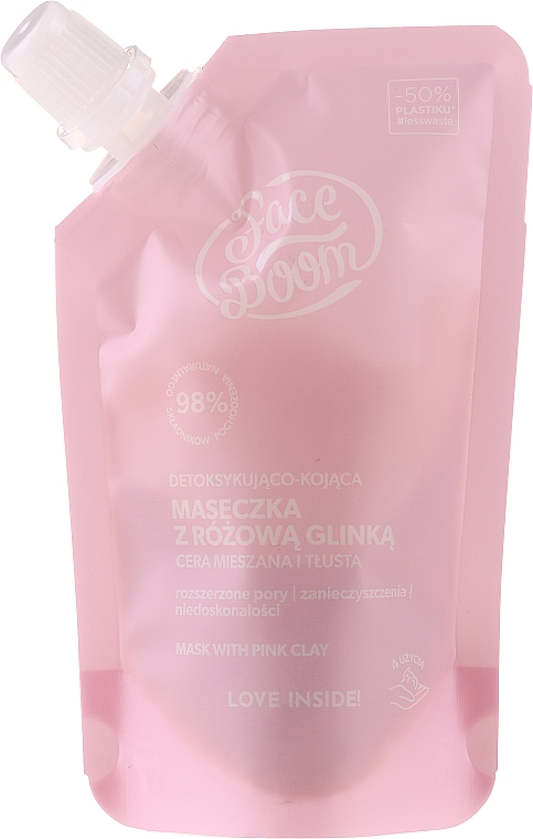 Entgiftende und beruhigende Gesichtsmaske mit rosa Ton - BodyBoom Face Boom Mask With Pink Clay