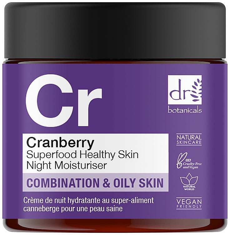 Feuchtigkeitscreme für das Gesicht für die Nacht - Dr. Botanicals Cranberry Superfood Healthy Skin Night Moisturiser — Bild N3