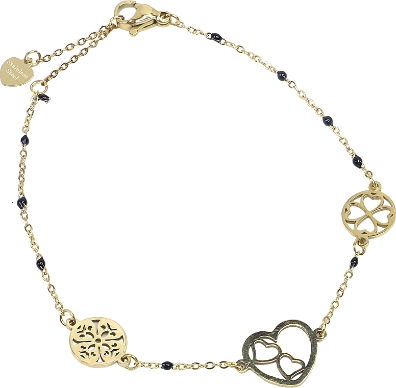 Armband für Damen Herz und zwei Kreise golden - Lolita Accessories — Bild N1