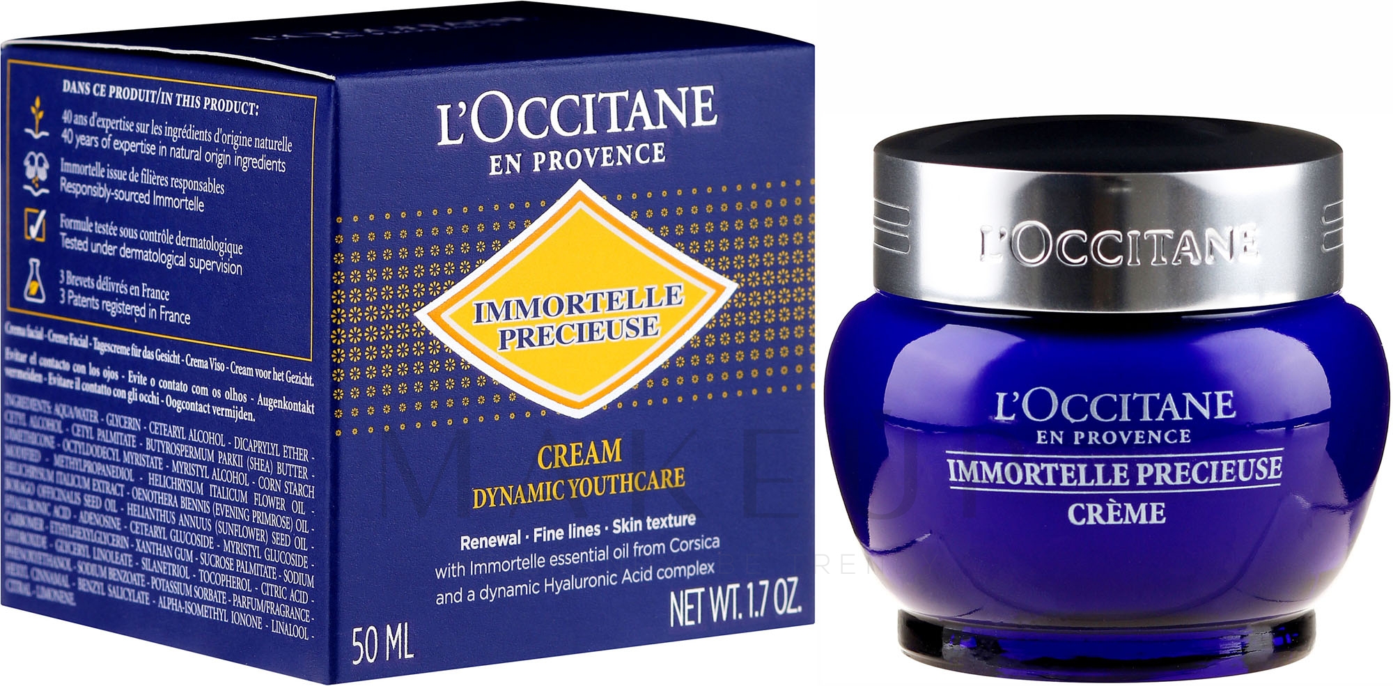 Feuchtigkeitsspendende Gesichtscreme mit Hyaluronsäure - L'Occitane Immortelle Precisious Cream Facial Moisturizer — Bild 50 ml