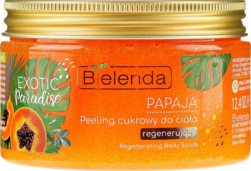 Regenerierendes Zuckerpeeling für den Körper mit Papaya - Bielenda Exotic Paradise Peel