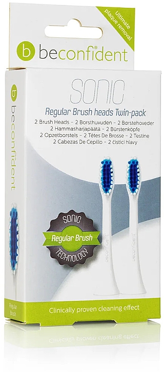 Ersatzkopf für elektrische Zahnbürste weiß 2 St. - Beconfident Sonic Regular Brush Heads White 2 Units — Bild N1