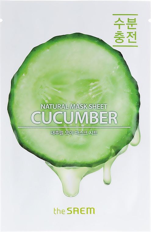 Tuchmaske für das Gesicht mit Gurkenextrakt - The Saem Natural Cucumber Mask Sheet — Bild N1