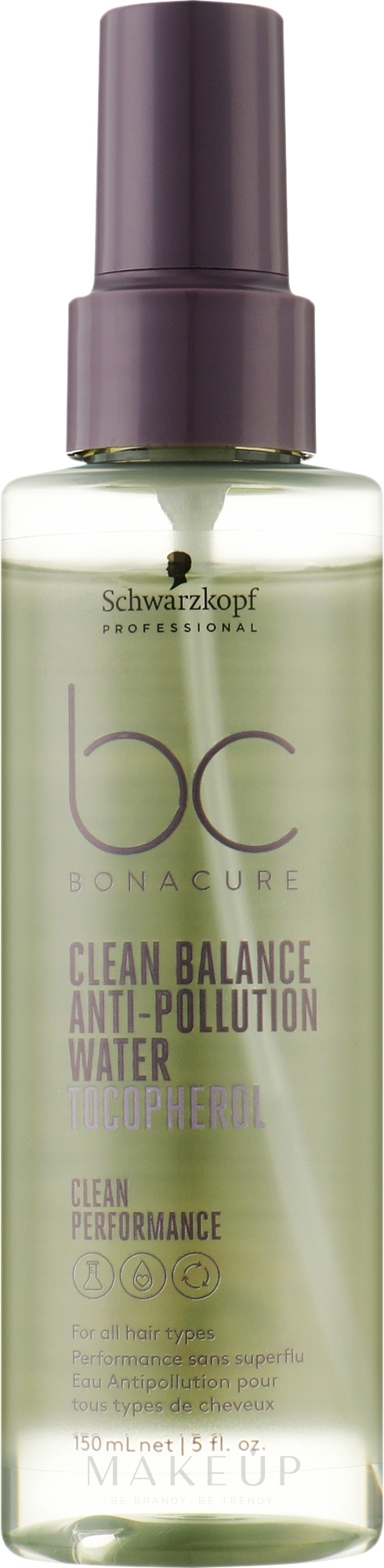 Haarspray - Schwarzkopf Professional Bonacure Clean Balance Anti-Pollution Water Tocopherol — Bild 150 ml