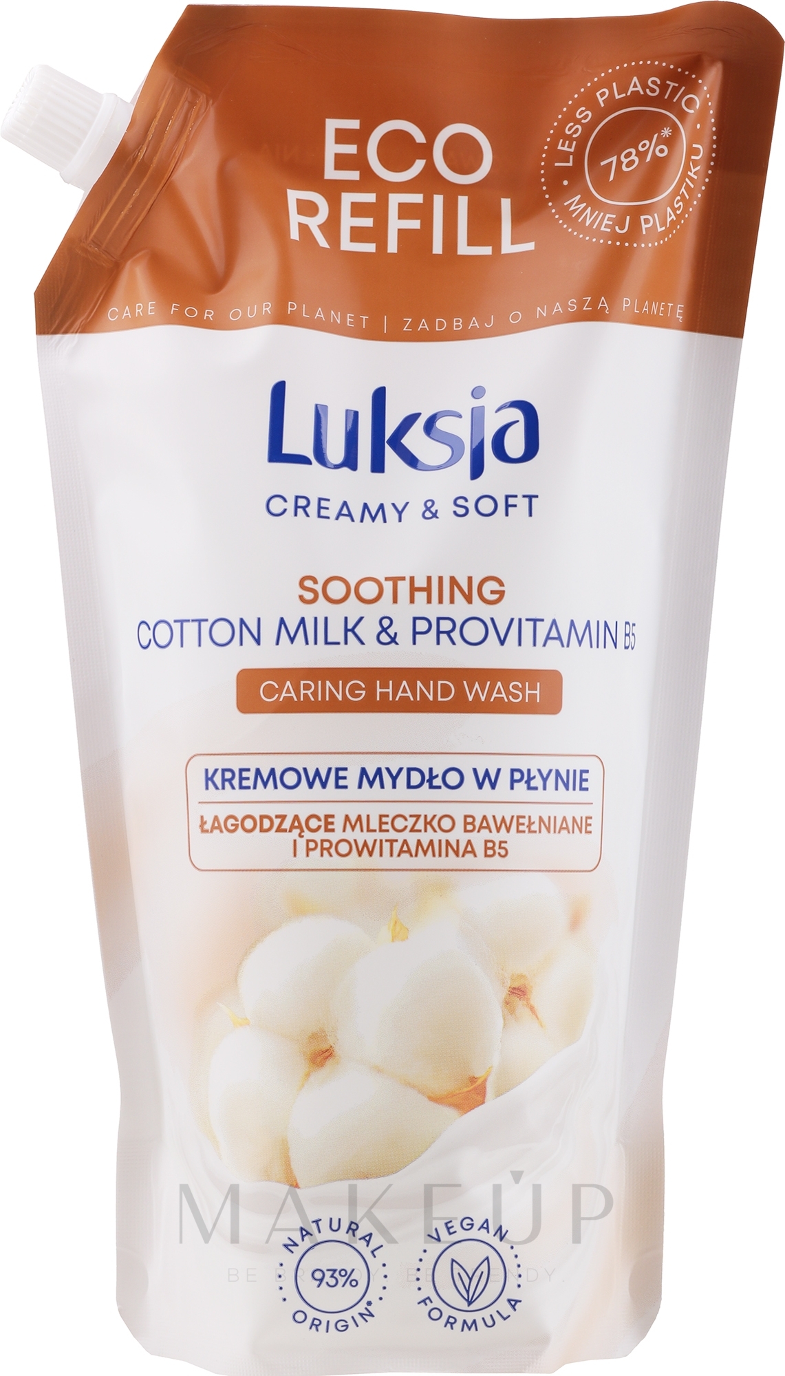 Flüssige Handseife mit Baumwollextrakt - Luksja Creamy & Soft Cotton milk & Provitamin B5 Hand Wash (Doypack) — Bild 900 ml