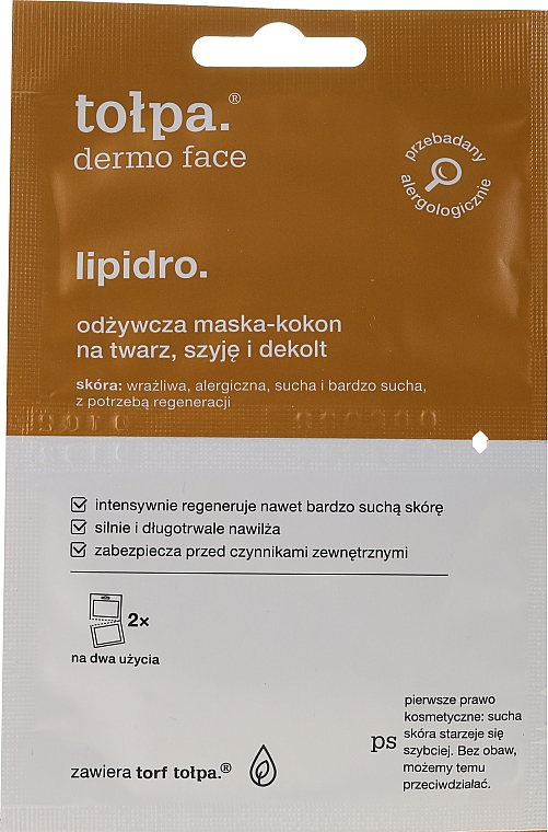 Pflegende Gesichtsmaske - Tolpa Dermo Face Lipidro Face Mask