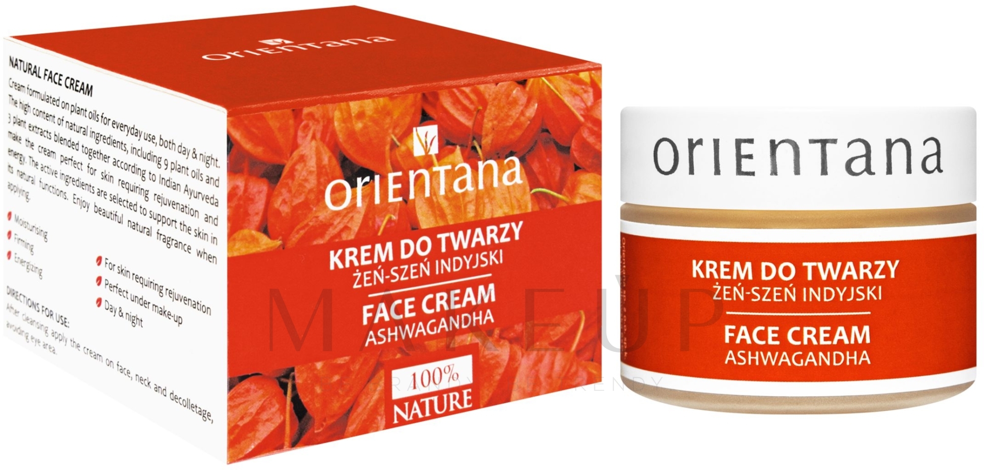 Gesichtscreme mit indischem Kraftwurz - Orientana Face Cream Ashwagandha — Bild 40 g