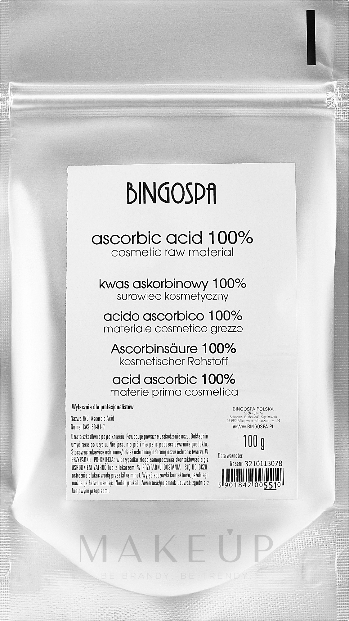 Ascorbinsäure - BingoSpa Ascorbic acid (vitamin C) — Bild 100 g