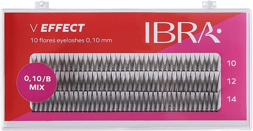 Künstliche Wimpern V-Effekt B 0.10, Mix - Ibra 10 Flares Eyelash — Bild N1