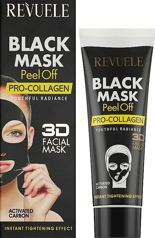 Peel-Off Gesichtsmaske mit Aktivkohle und Vitamin C - Revuele Black Mask Peel Off Pro-Collagen — Bild N2