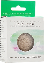 100% Natürlicher Konjac-Schwamm für das Gesicht mit grünem Tee - The Konjac Sponge Company Premium Facial Puff with Green Tea — Bild N2