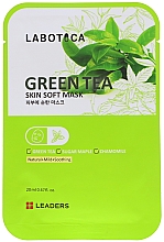Düfte, Parfümerie und Kosmetik Beruhigende Tuchmaske für das Gesicht mit grünem Tee, Zuckerahorn- und Kamillenextrakt - Leaders Labotica Skin Soft Mask Green Tea