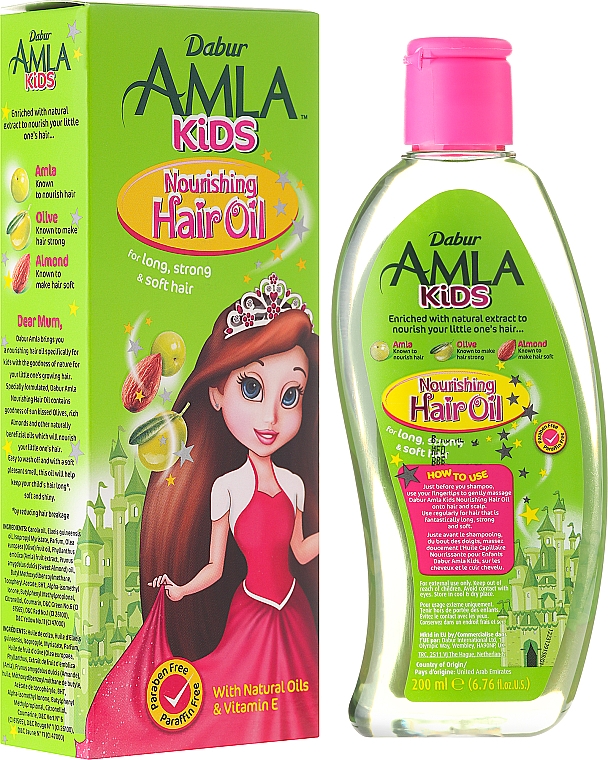 Pflegendes Haaröl für Kinder mit Amla, Olive und Mandel - Dabur Amla Kids Nourishing Hair Oil