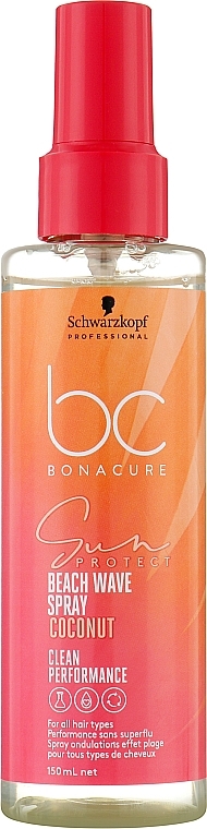 Sonnenschutzspray für alle Haartypen mit Kokosduft - Schwarzkopf Professional BC Bonacure Sun Protect Beach Waves Spray — Bild N1