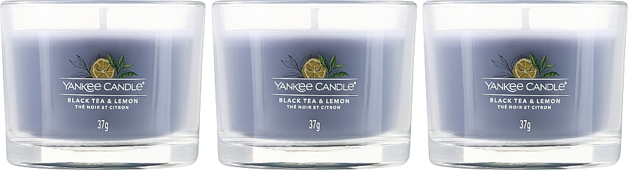 Duftkerzen-Set Schwarzer Tee und Zitrone - Yankee Candle Black Tea & Lemon (candle/3x37g) — Bild N2