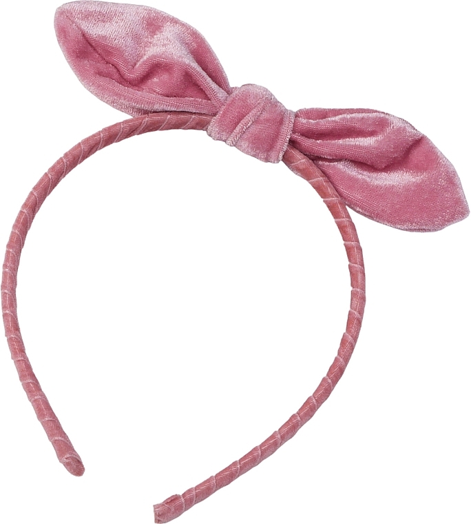 Velours-Haarreif mit Schleife rosa - Lolita Accessories — Bild N1