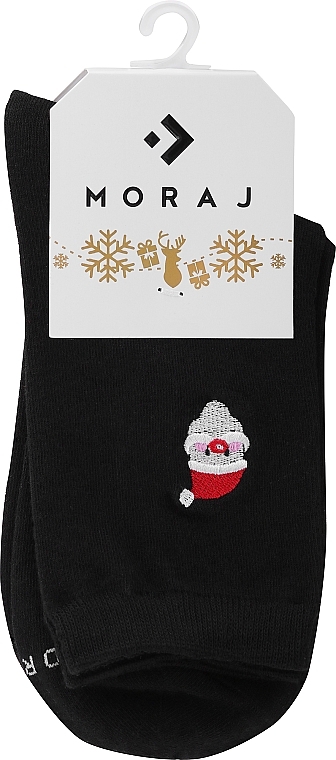 Lange Damensocken schwarz mit Weihnachtsmann - Moraj — Bild N2