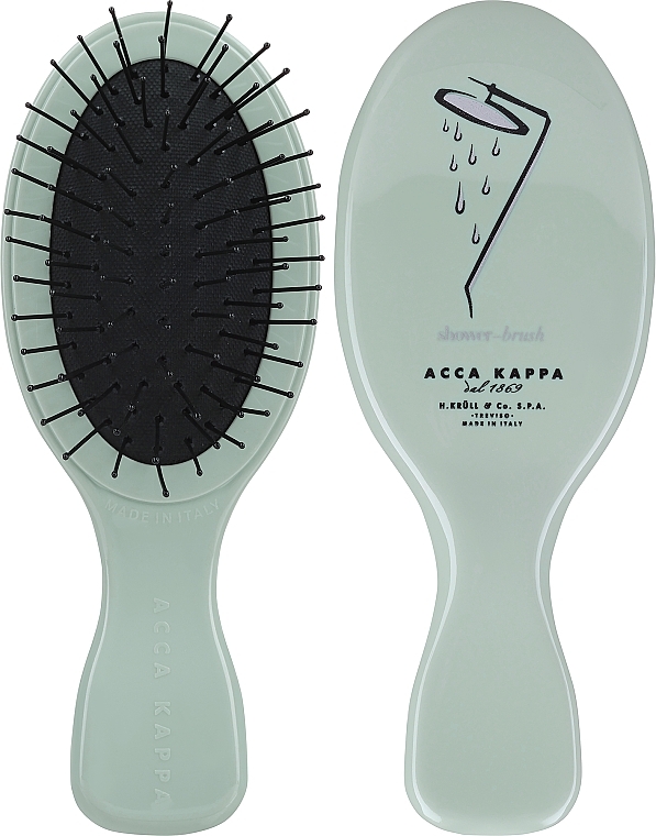 Haarbürste olivgrün - Acca Kappa Brush For hair Oval Mini Shower  — Bild N1