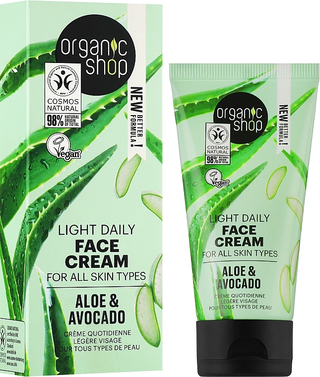 Gesichtscreme mit Avocado und Aloe - Organic Shop Light Daily Cream Aloe & Avocado — Bild N2