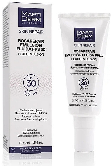 Fluid-Emulsion für das Gesicht - Martiderm Skin Repair Rosarepair Fluid Emulsion SPF30+ — Bild N1