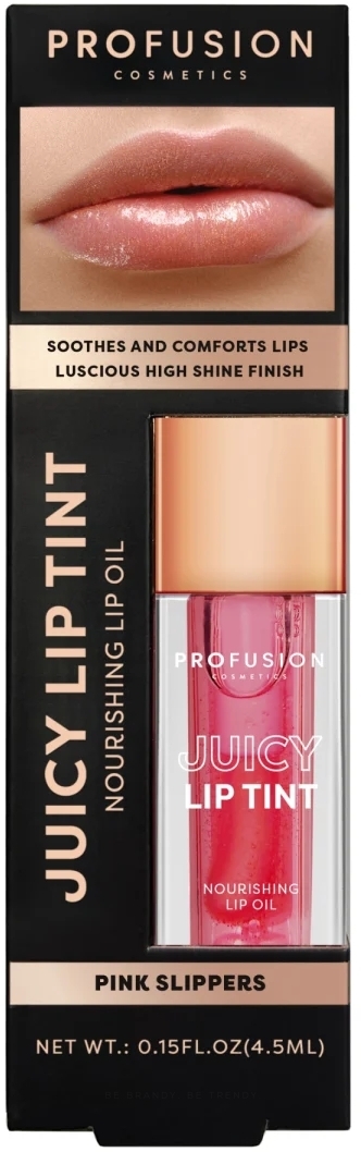 Feuchtigkeitsspendende Lippentönung - Profusion Juicy Lip Tint Nourishing Lip Oil — Bild Pink Slippers