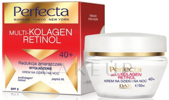 Glättende Anti-Falten Gesichtscreme mit Kollagen und Retinol SPF 6 40+ - Dax Cosmetics Perfecta Multi-Collagen Retinol Face Cream 40+ — Bild 50 ml