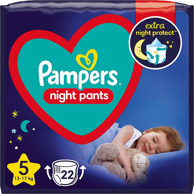 Windeln für die Nacht Night Pants Größe 5 (12-17 kg) 22 St. - Pampers — Bild N1