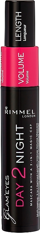 Mascara für lange und voluminöse Wimpern - Rimmel Glam'Eyes Day 2 Night Mascara — Bild N1