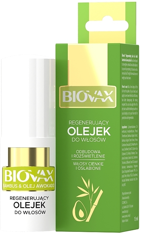 Haaröl für dünnes und schwaches Haar mit Bambus- und Avocadoöl - Biovax Bambus & Avocado Oil Elirsir — Bild N1
