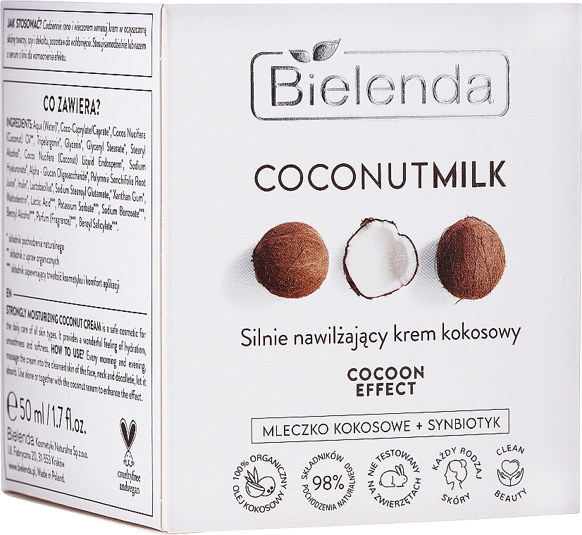 Intensiv feuchtigkeitsspendende Kokoscreme - Bielenda Coconut Milk Strongly Moisturizing Coconut Cream — Bild N2