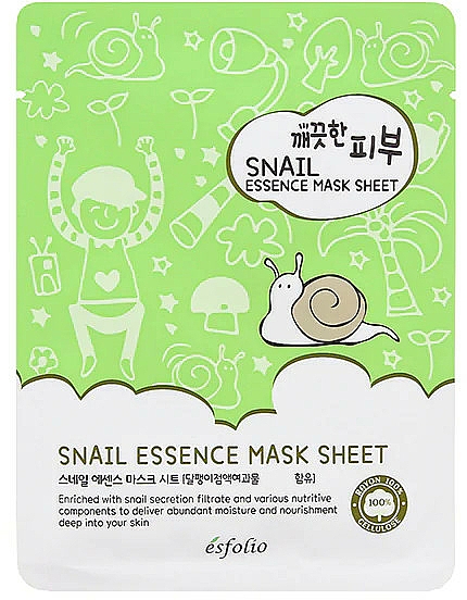 Tuchmaske für das Gesicht mit Schneckenschleimfiltrat - Esfolio Pure Skin Snail Essence Mask Sheet