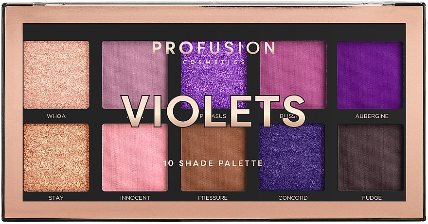 Lidschattenpalette - Profusion Cosmetics Violets 10 Shades Eyeshadow Palette — Bild N1