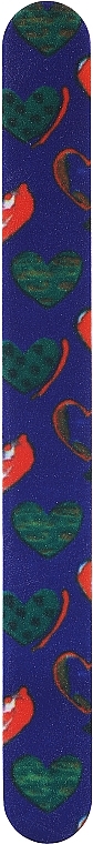 Nagelfeile gerade farbig 7446 dunkelblau grüne Herzen - Top Choice — Bild N1