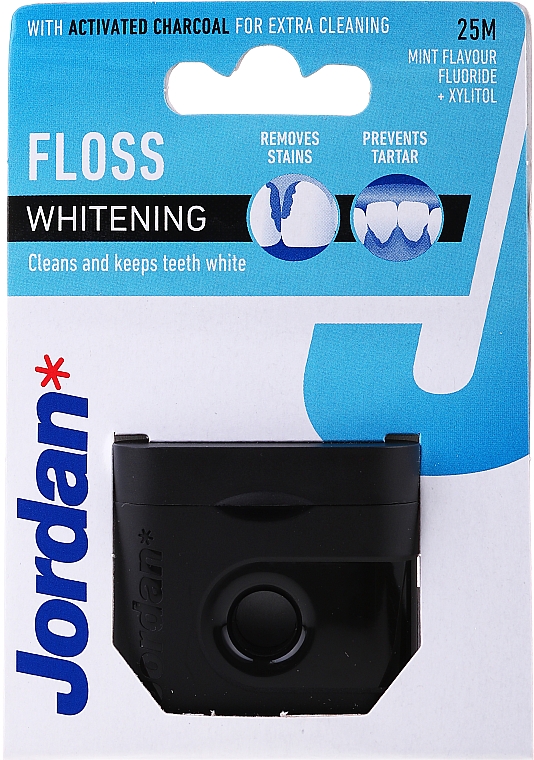 Zahnseide mit Aktivkohle und Minzgeschmack 25 m - Jordan Whitening Floss — Bild N1