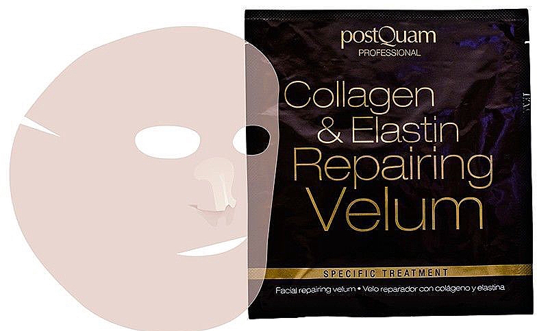 Reparierende Tuchmaske für das Gesicht mit Kollagen und Elastin - Postquam Facial Collagen & Elastin Repairing Velum Face Mask — Bild N1