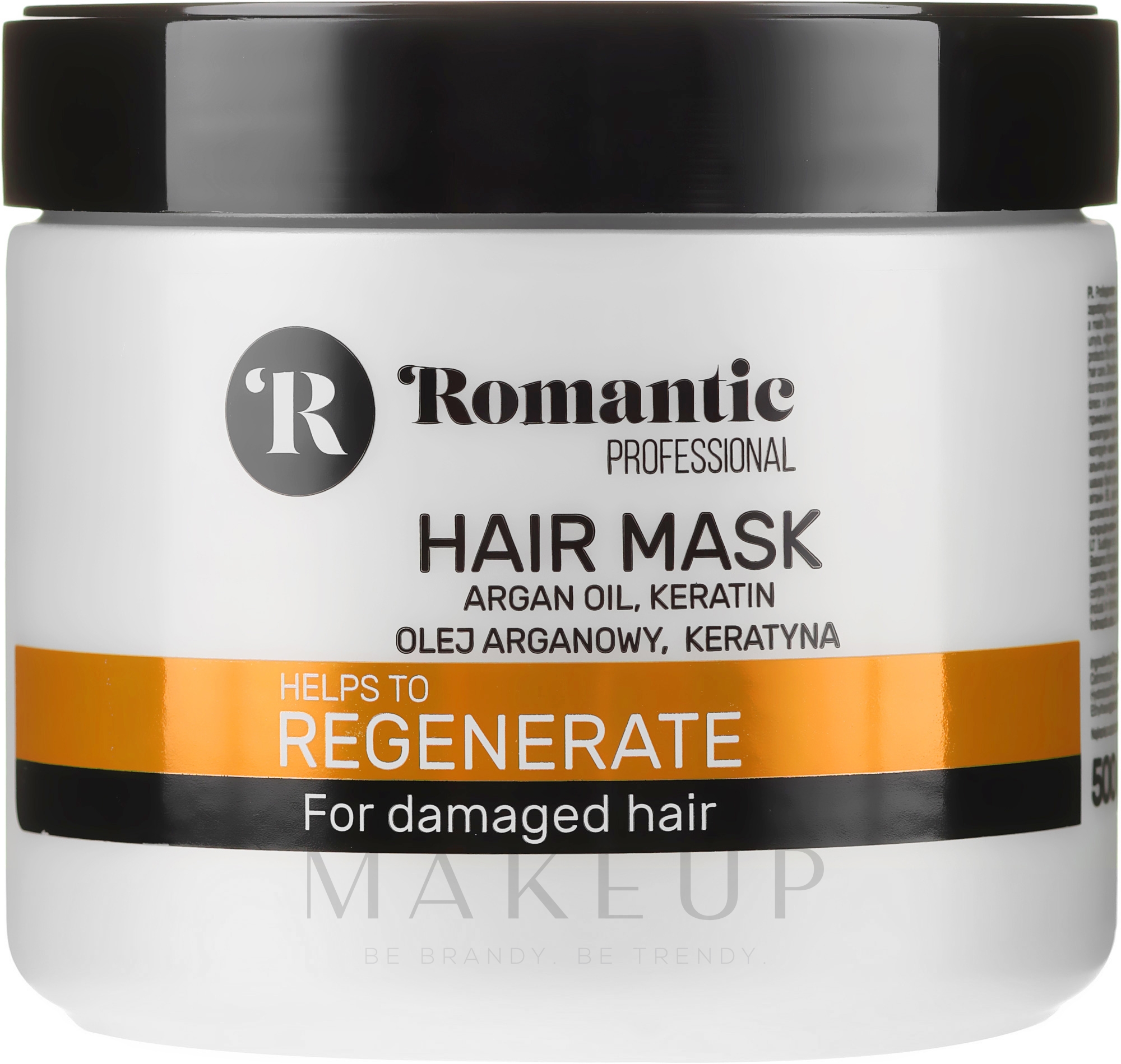Regenerierende Haarmaske für geschädigtes Haar mit Arganöl und Keratin - Romantic Professional Helps to Regenerate Hair Mask — Bild 500 ml
