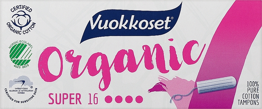 Bio Tampons ohne Applikator Super 16 St. - Vuokkoset Organic Super Tampons — Bild N1