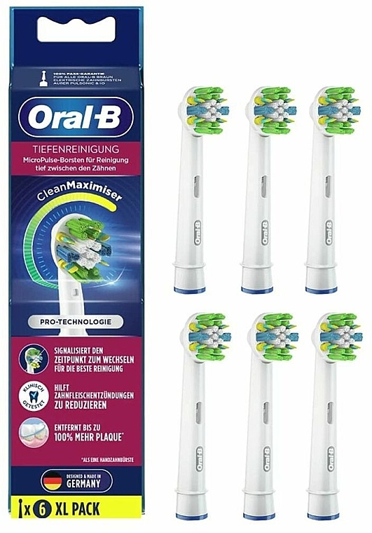 Austauschbare Zahnbürstenköpfe für elektrische Zahnbürste 6 St. - Oral-B Floss Action Clean Maximiser — Bild N1