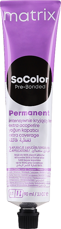 Permanente Cremehaarfarbe - Matrix Extra Coverage Socolor Beauty High Coverage Permanent Cream Hair Color — Foto N2