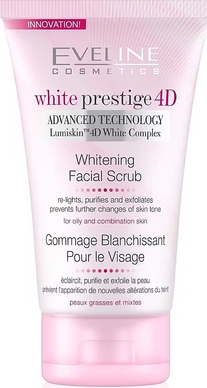 Aufhellendes Gesichtspeeling - Eveline Cosmetics White Prestige 4D Whitening Face Scrub — Bild N2