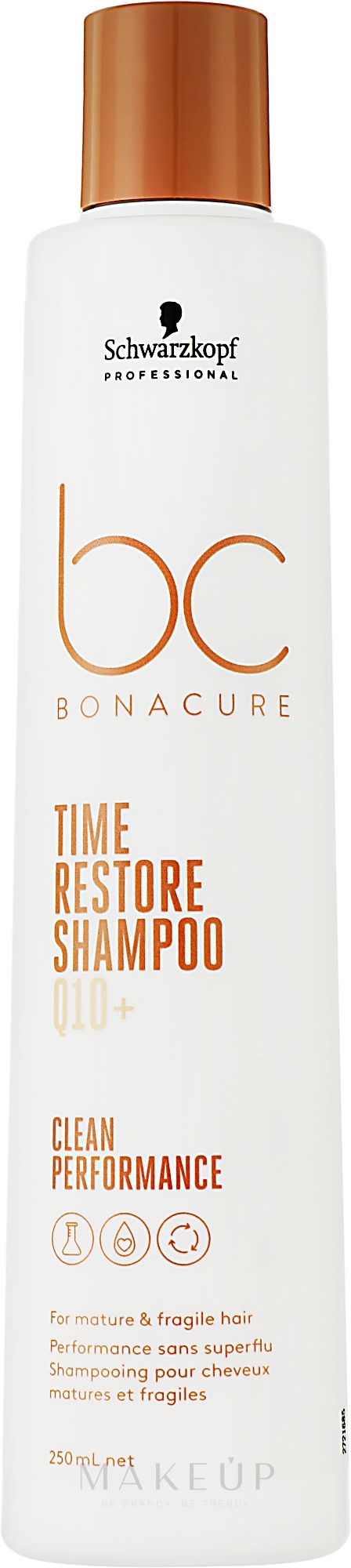 Reparierendes Shampoo für reifes und brüchiges Haar mit Coenzym Q10 - Schwarzkopf Professional Bonacure Time Restore Shampoo Q10+ — Bild 250 ml