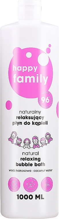 4Organic Happy Family Natural Relaxing Bubble Bath - Natürliche entspannende Badeflüssigkeit mit Kokoswasser — Bild N1