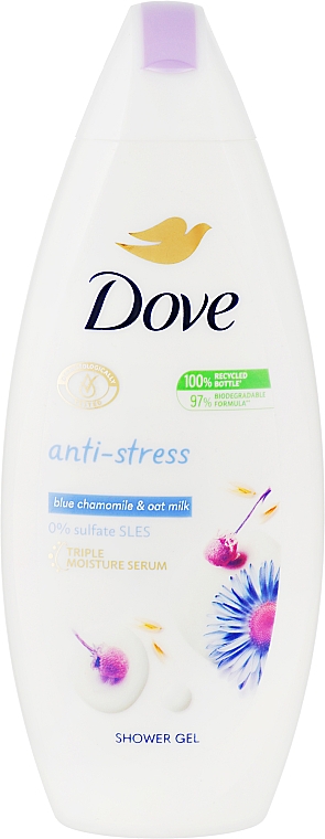 Duschgel mit Kamille und Hafermilch - Dove Anti-Stress Shower Gel Blue Chamomile & Oat Milk — Bild N1
