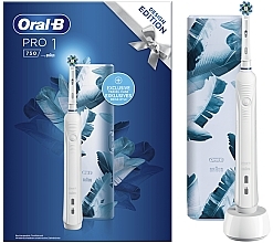 Elektrische Zahnbürste, weiß - Oral-B PRO1 750 White Electric Toothbrush Travel Kit — Bild N1