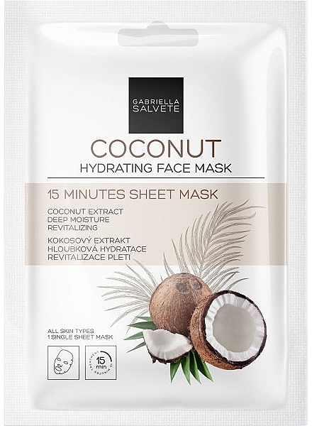 Feuchtigkeitsspendende und revitalisierende Tuchmaske mit Kokosnuss - Gabriella Salvete Coconut Hydrating 15 Minutes Sheet Mask — Bild N1