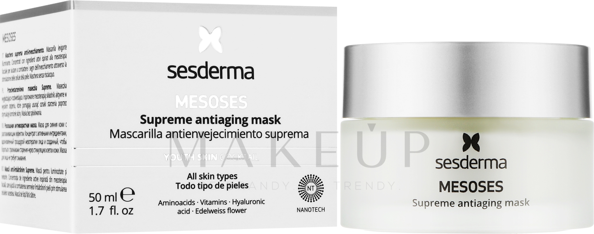Feuchtigkeitsspendende Anti-Aging Gesichtsmaske mit Hyaluron-und Aminosäuren und Vitaminen - SesDerma Laboratories Mesoses Anti-Aging Mask — Bild 50 ml