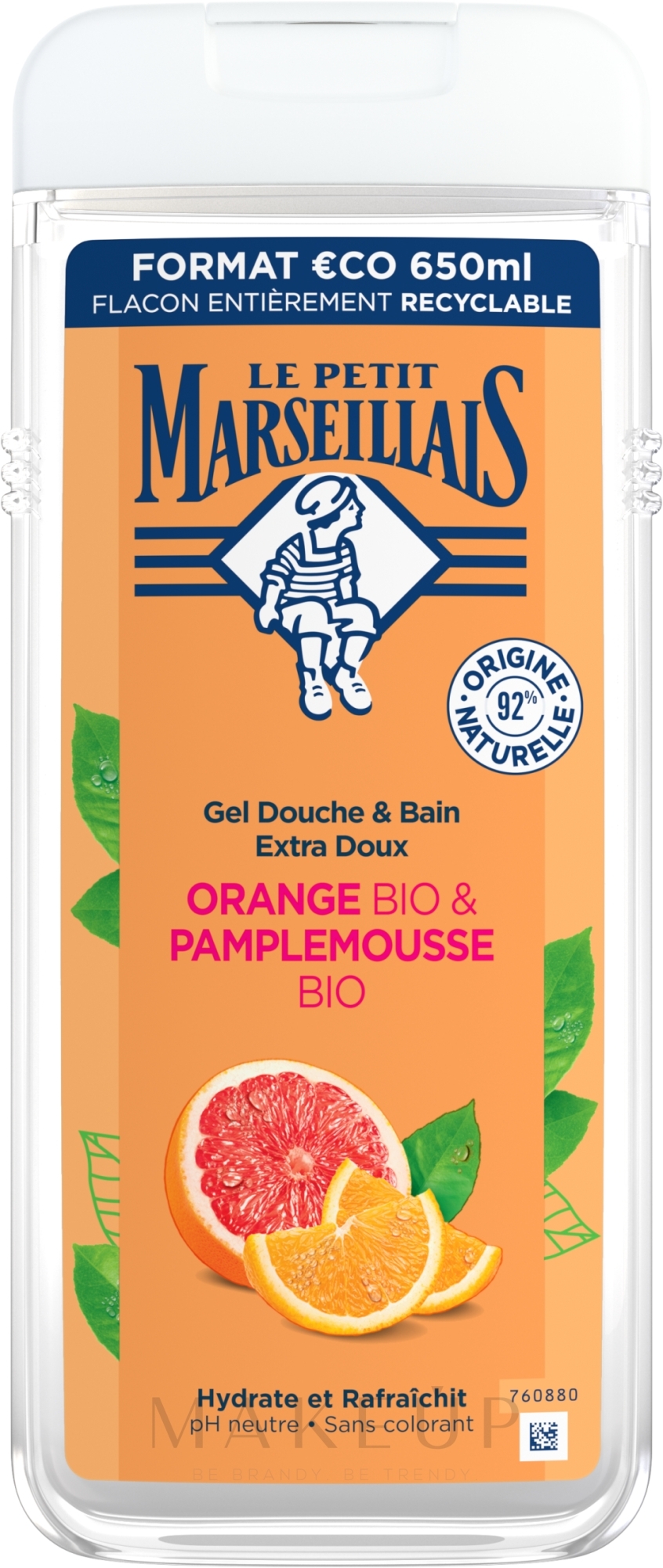 Duschgel mit Orange und Grapefruit - Le Petit Marseillais Orange Bio & Pamplemousse — Bild 650 ml