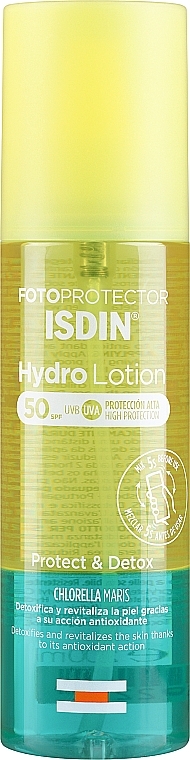 Sonnenschutzspray SPF50 - Isdin Fotopotector Hydrolotion Protect & Detox — Bild N1